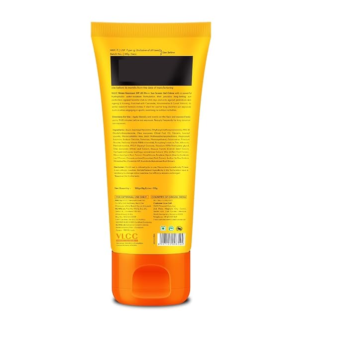 VLCC Water Resistant SPF60 Sun Screen Gel Creme(100gm)
