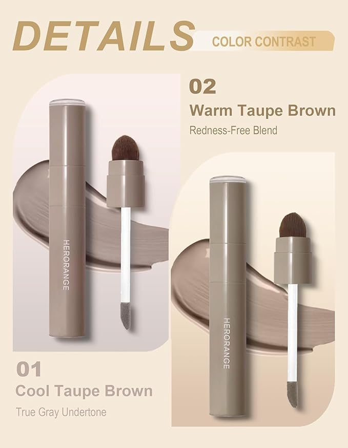 2PCS Cool Toned Liquid Contour & Highlighter Stick for Fair Pale Light Skin, Grey Nose Contour Sitck, Cream Face Shaping Makeup Kit Long-Lasting & Matte Finish Vegan & Cruelty-Free#01 Cool Toned Set