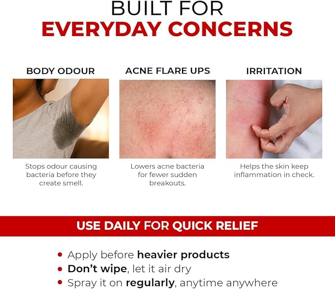 Conscious Chemist HOCL Skin Relief Face & Body Spray Soothing & Repairing Toner Hypochlorous Acid Mist for Quick Relief from Body Odour,Acne, Redness & Irritation Soothes Skin,100 ml (Pack of 1) Clear