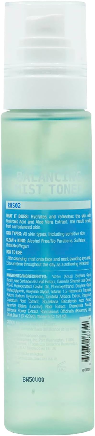 Ruby Kisses Balancing Face Mist Toner, Hydrating for Sensitive, All Skin Types, Light & Fresh Spray-on Toner, Reduce Redness & Inflammation, Alcohol Free, Made in Korea