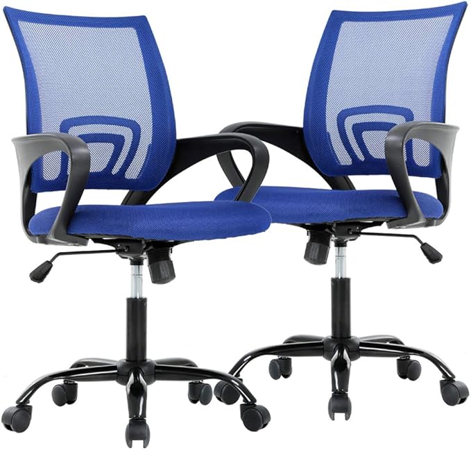 Ergonomic Office Desk Mesh Computer Chair - Modern Executive Adjustable Task Rolling Swivel Seat With Back Support for Women, Men (2 Pack)