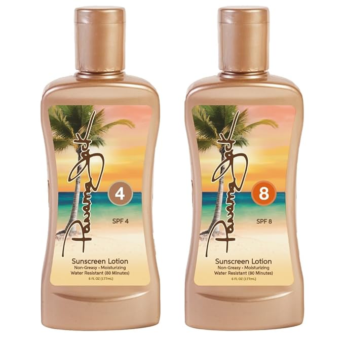 Panama Jack Sunseeker Set - Travel Sunscreen Tanning Lotion SPF 4 & 8 Suntan Sun Care Pack