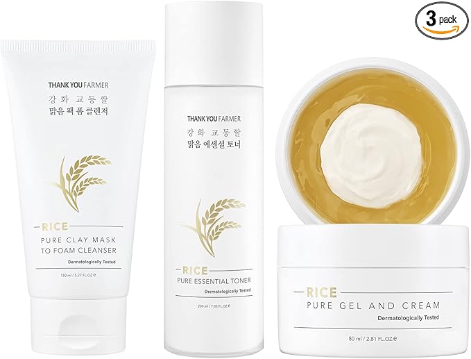 Rice Pure 3-Step Set [Cleanser & Toner & Cream]