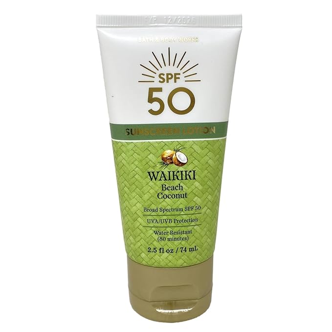 White Barn Travel Size Waikiki Beach Coconut Spf 50 sunscreen Lotion