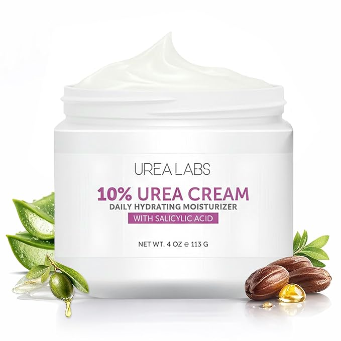 10% Urea Cream with Aloe Vera, Jojoba Oil and Salicylic Acid - 150ml Hydrating Moisturizer for Dry, Chapped Hands, Feet, Face & Body - Repairs, Soothes & Nourishes Rough, Dry Skin - 4 Oz