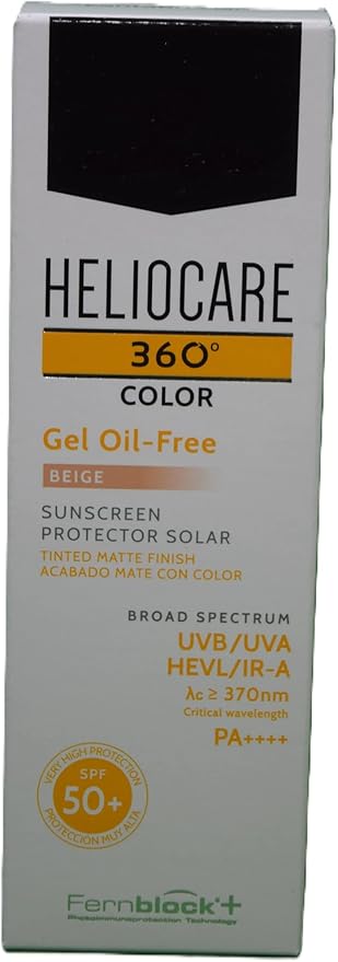 360 Gel Oil-Free - Color Beige - SPF 50+ Tinted Matte Finish/Gel Sunscreen For Face -Combination Skin - Normal Skin - Oily Skin - Spot Prone Skin - 50ml