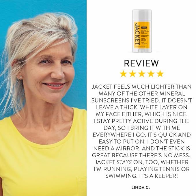 SPF 50+ Mineral Sunscreen Stick for Face & Body, Broad Spectrum UVA/UVB Protection, Water-Resistant Non-Comedogenic Sunblock, Vegan Zinc Oxide Formula with Moisturizing Oils, Travel-Friendly Solid SPF