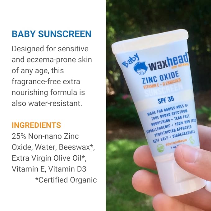 Waxhead Travel Size Sunscreen Sampler Box - Non-Nano Zinc Oxide Coral Reef Safe, Eco Biodegradable Sunblock SPF 30. Lip Balms, Solid Mini Paste Tins (.5oz) Tinted, Baby + Everyday (1oz) in Dry Bag