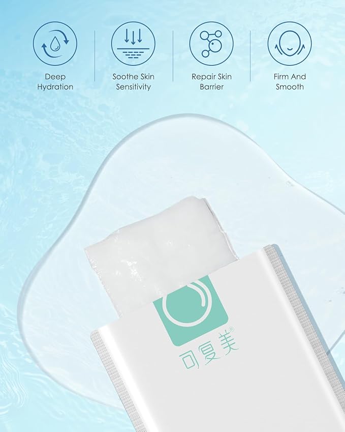 KOMFYMED Hyaluronic Acid Hydrating Sheet Mask – Intensive Moisture & Soothing Facial Mask for Sensitive Skin, Helps Relieve Dryness & Redness with Multi-Weight Hyaluronic Acid & Ectoin (4.4 Oz. /125g)