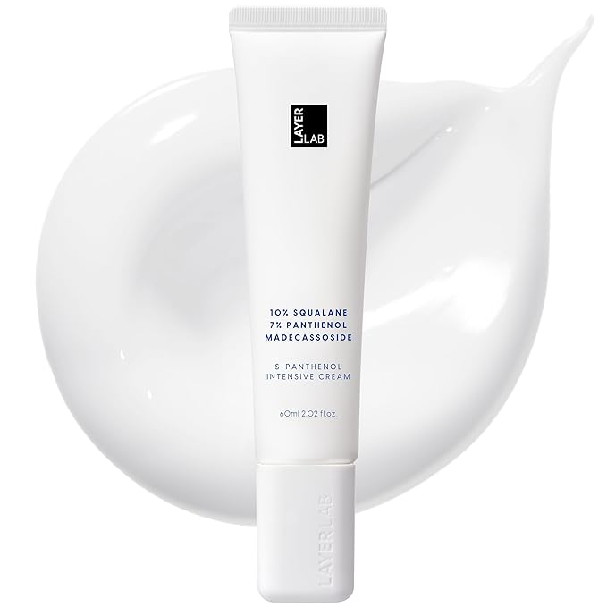 LAYERLAB S-Panthenol Intensive Facial Moisturizer, 7% Panthenol & 10% Squalane for Dry, Sensitive Skin, Moisture Barrier Support & Visibly Calms Redness, Korean Skincare Face Cream 60ml, 2.02fl oz.
