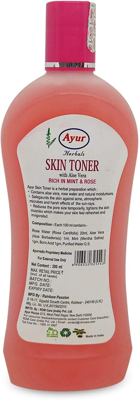 Ayur Herbals Skin Toner With Aloevera, 200ml Lotion,Pack of 1