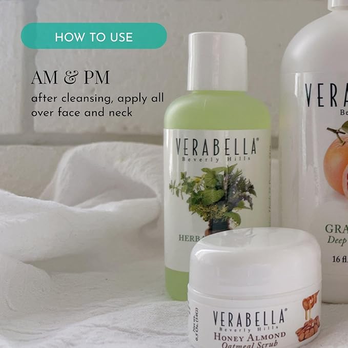 VERABELLA Herbal Beautea Skin Tonic, Non-Drying Cold-Pressed Herb Toner with Salicylic Acid for Oily/Acne-Prone Skin, 4 fl. oz.