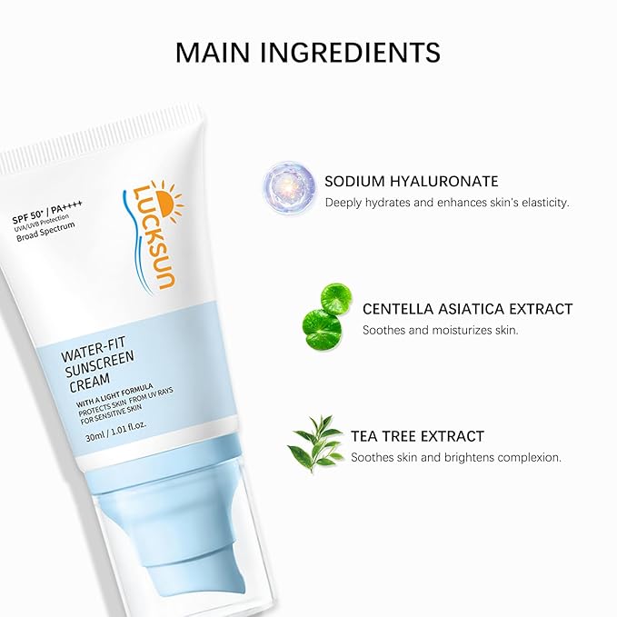 SPF 50 Daily Face Moisturizer Sunscreen with Hyaluronic Acid & Centella Asiatica for Soothing Skin, Broad Spectrum Sunscreen for Dry Sensitive Skin, Non-Greasy Hydrating Lotion (1)