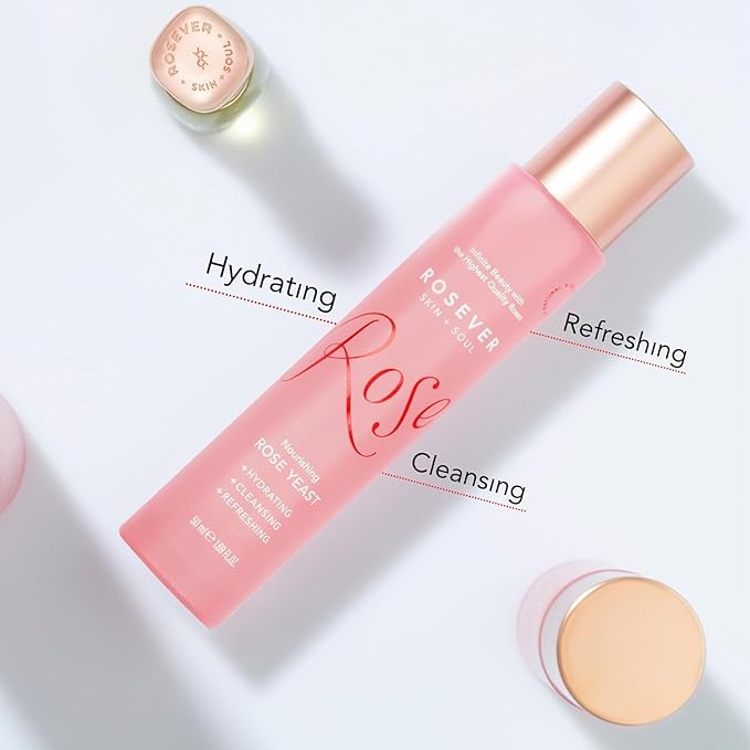 Rose Yeast Face Mist 1.7 fl oz | 100% Rosa Damascena Flower Water | Hydrating Facial Spray for Skin Care, Toning & Refreshing Use
