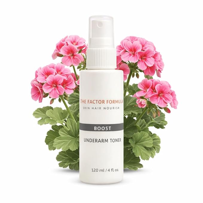 Underarm Toner, Natural Deodorant Primer, 12-Hour Odor Control, Skin Evening & Soothing Formula, Sensitive Skin Friendly - Geranium