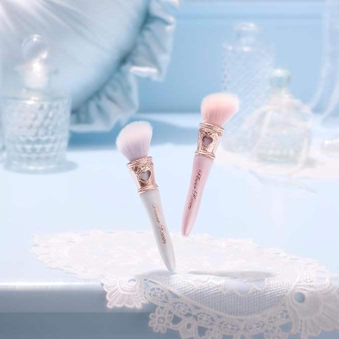 Flower Knows Bunny Garden Blush Brush,Soft Powder Brush For Cheeks,Face Makeup Brush For A Sculpted Look(Pearl Pink)