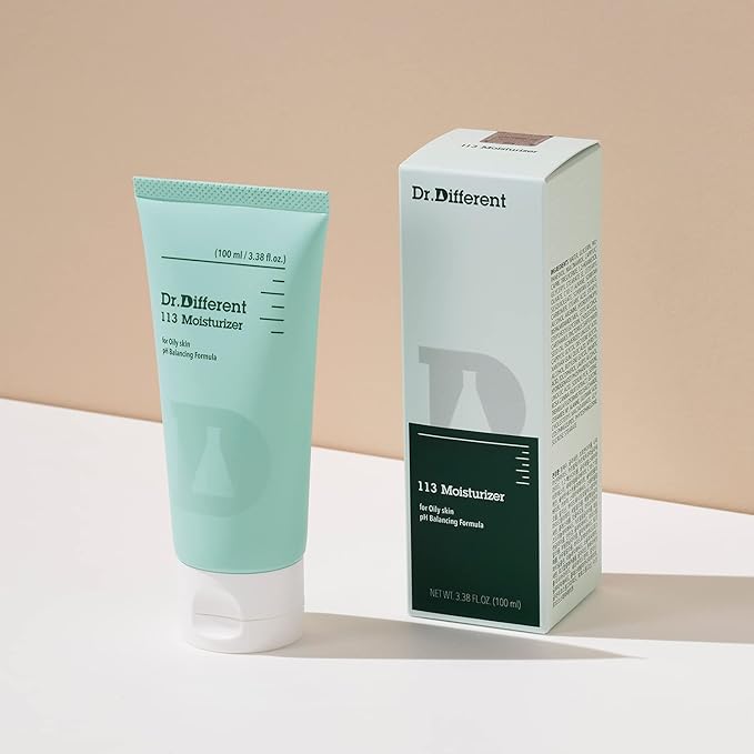 Dr.Different 113 Moisturizer - Sebum Control Face Moisturizer for Oily Skin, Pore Reducing and Trouble Care, Hypoallergenic Moisturizing and Soothing Facial Cream, 3.38 oz.