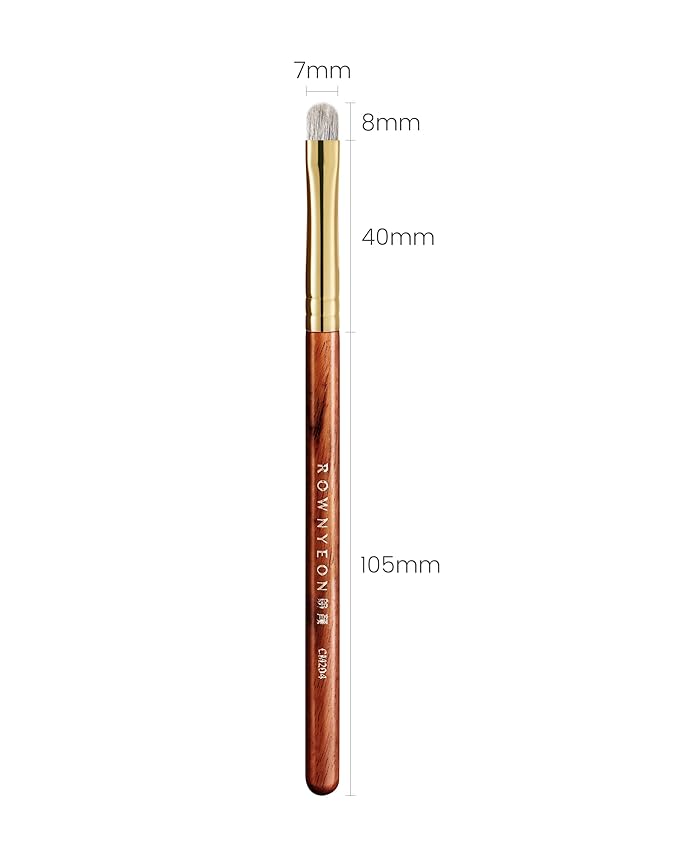 Desert Oak Series Precise Detail Shader - 7mm Arctic Fox & Goat Hair Brush for Lash Line & Outer V, Luxury Bubinga Handle (CM 204)