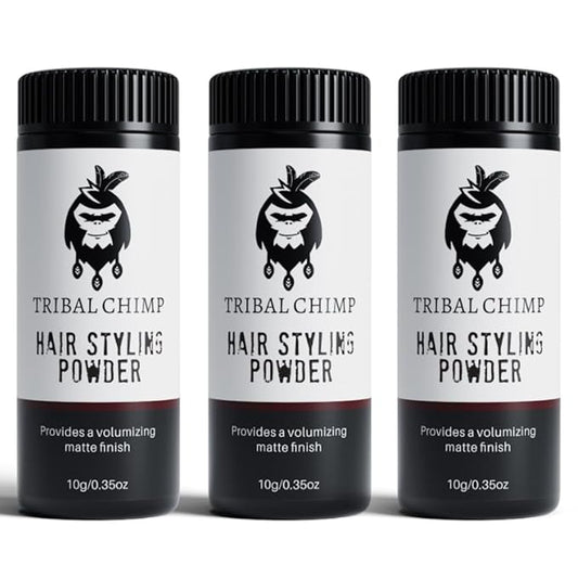 Tribal Chimp Hair Styling Powder, All-day Invisible Hold Hair Volumizer and Texture Powder for Men and Women, Styling Powder with Matte Finish - 3-Piece Set, 10g