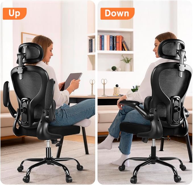 Ergonomic Office Chair, 400 LBS Office Chair Computer Rolling Comfortable Gaming Mesh Office Chair with Adjustable Lumbar Support High Back Desk Chair for Home Work (Higher)