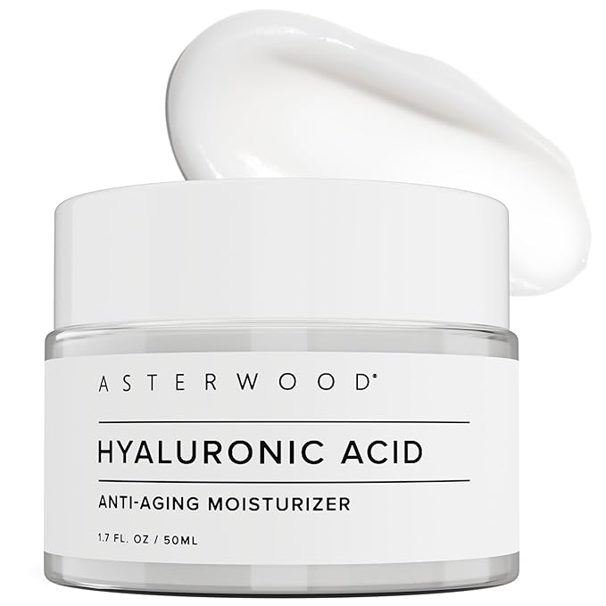 Asterwood Hyaluronic Acid Moisturizer for Face - Hydrating, Moisturizing, Lightweight - Anti-Aging Moisturizer - Fragrance-Free, Cruelty-Free - For All Skin Types Including Dry & Oily - 1.7 Fl Oz