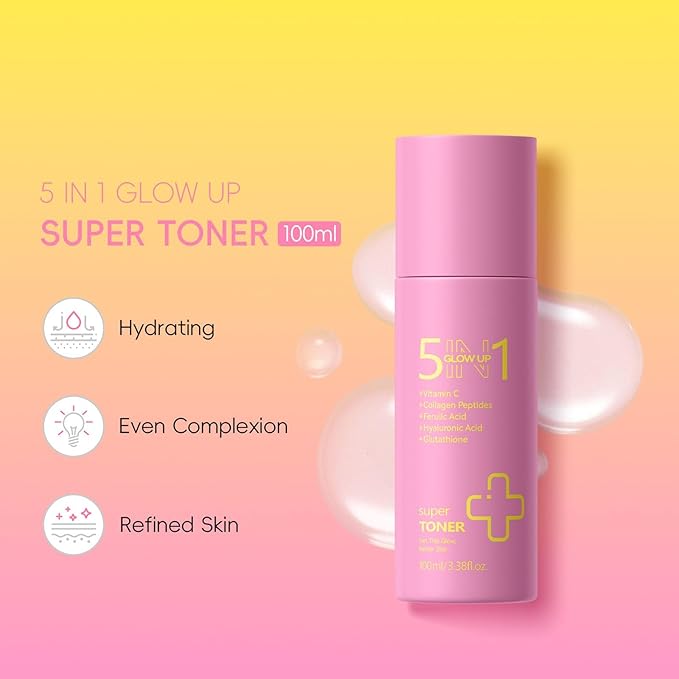 5-in-1 Face Toner for Skincare, 100ml Facial Toner for All Skin Types, Moisturizing & Refreshing