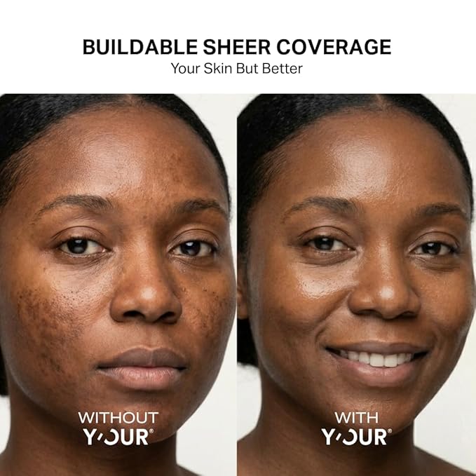 Y’OUR Tinted Moisturizer: Hydrating & Anti-Aging SPF 30 with Dewy Finish; Sheer Buildable Coverage; Oil-Free for Dry, Oily & Combo Skin; 1.35 fl. oz, Made in USA (Deep)