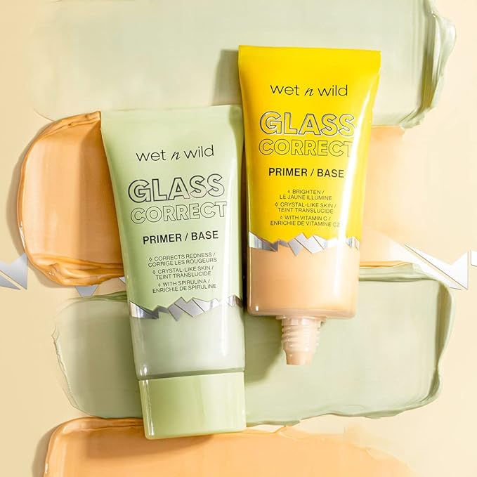 wet n wild Prime Focus Glass Skin Correct Primer, Bright Crystal Finish, Yellow