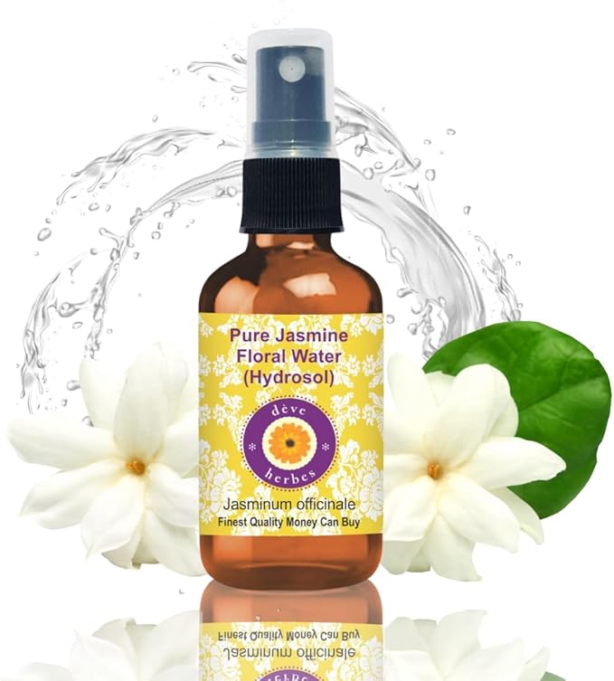 Deve Herbes Pure Jasmine Floral Water (Hydrosol) (Jasminum officinale) Natural Therapeutic Grade 50ml (1.69 oz)