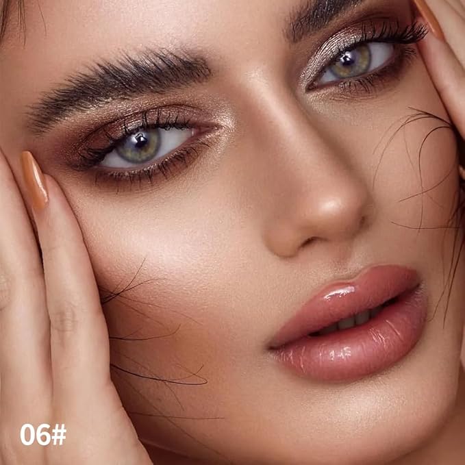 Shimmer Eyeshadow Stick –Soft Bronze Dual-Ended Creamy Pearl Eye Shadow Pencil with Built-In Smudger, Waterproof Long-Lasting High Pigment Eye Makeup for Smooth Glide 06#