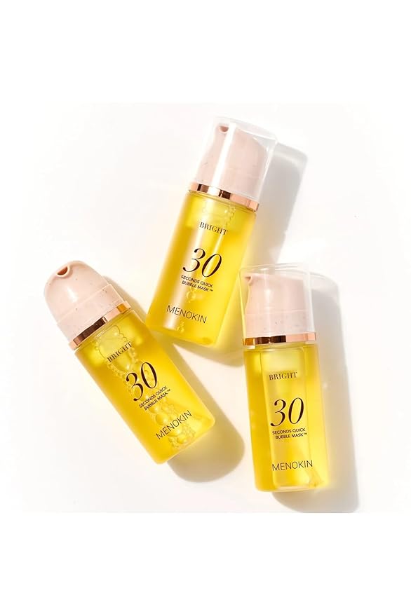 MENOKIN 30 Seconds Quick Bubble Mask [BRIGHT] - [Vitamin C] [Glutathione & Niacinamide] in Micro-bubbles for Dark Spots, Uneven Skin Tone, Korean Skin Care Essential, 70 Uses, 3.21 fl.oz