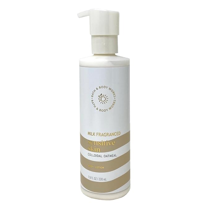 Bath & Body Works Sensitive Skin Milk Fragranced Perfume Mist and Body Lotion Duo Set with a Natural Oats Sample Soap