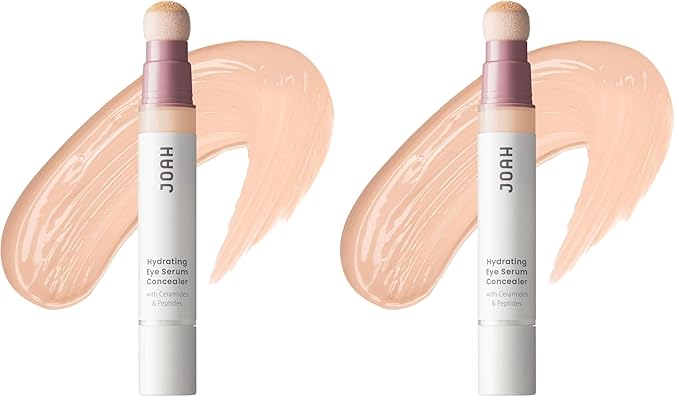 JOAH Perfect Complexion Under Eye Concealer and Serum, Korean Makeup, Hydrating Under Eye Concealer Stick for Dark Circles and Puffiness, Peptide Serum with Medium Coverage (Pack of 2)