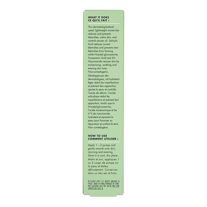 e.l.f. SKIN Blemish Breakthrough Calming Water Cream, Lightweight Blemish-Fighting Face Moisturiser, Prevents New Blemishes & Calms Skin (Pack of 2)