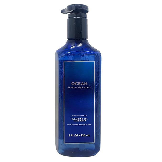 Bath & Body Works Men's Collection Ocean 2 Piece Cleansing Gel Hand Soap Set with a Himalayan Salts Springs Sample Soap