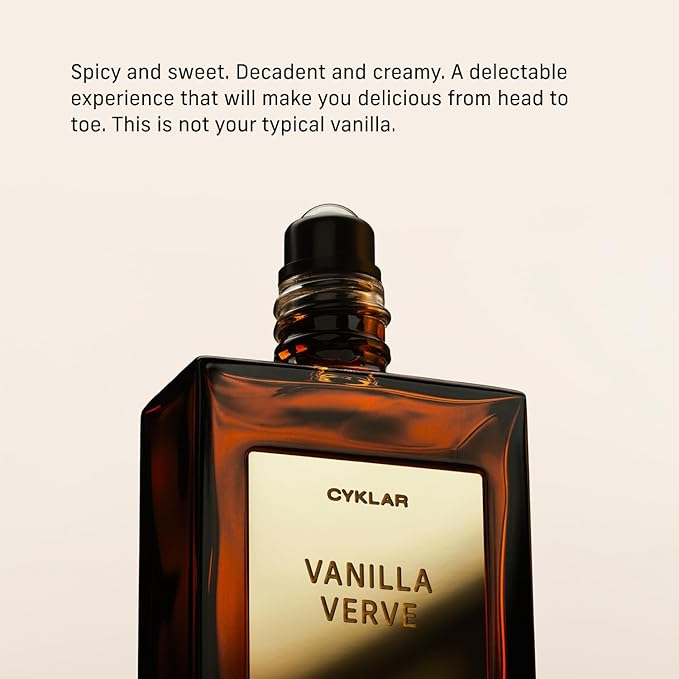 CYKLAR Perfume Oil for Skin – Vanilla Verve Scent – Spicy, Sweet & Creamy Perfume Fragrance with Gourmand Vanilla, Bergamot & Amber Notes – Travel-Friendly 30ml