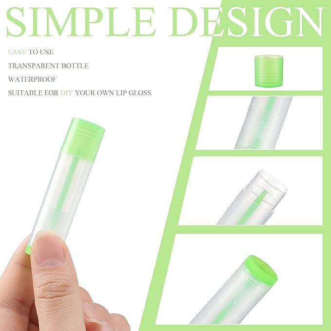 Sumind 300 Pcs Lip Balm Tubes Empty Plastic Lip Gloss Balm Containers Twist-up Empty Lipstick Tubes with Caps for DIY Homemade Lipsticks Homemade Solid Perfume, 5 ml, Colorful, BPA Free & Leak Free