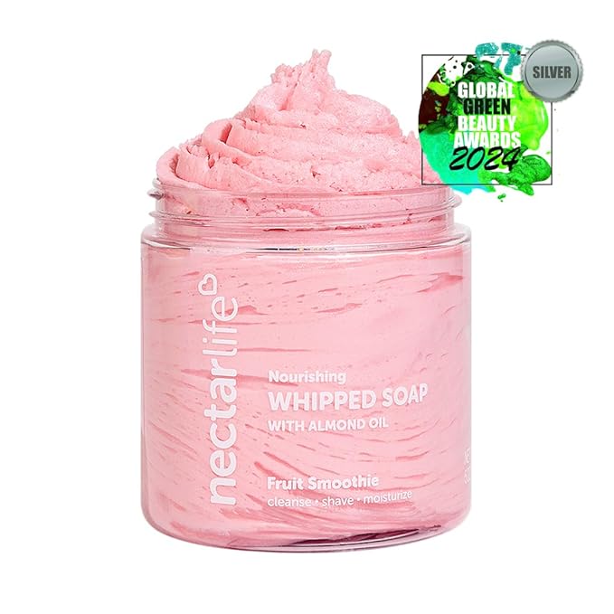 Nectar Life Whipped Soap and Shave Butter with Almond Oil, Fruit Smoothie, Set of 3, 5 Oz Each