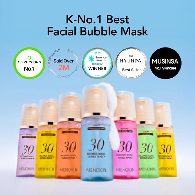 MENOKIN 30 Seconds Quick Bubble Mask [CLEAR] - [Cica] in Micro-bubbles For Soothing & Skin Strengthening, Hydration, Clearer Complexion, Korean Skin Care Essential, 70 Uses, 3.21 fl.oz