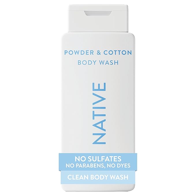 Native Body Wash Contains Naturally Derived Ingredients | For Women & Men, Sulfate, Paraben, & Dye Free Leaving Skin Soft and Hydrated |Powder & Cotton 18 oz