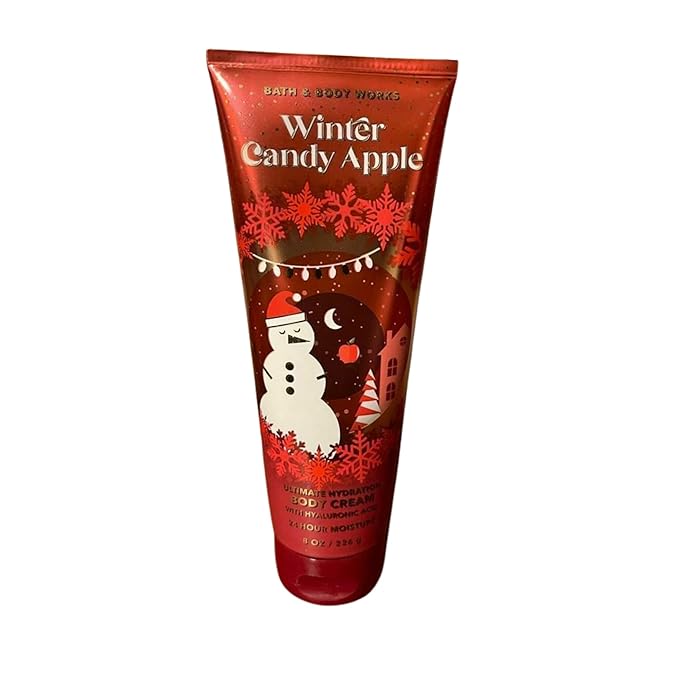 Bath and Body Works Gift Set of of 2 - 8 oz Body Cream - (Winter Candy Apple), Full