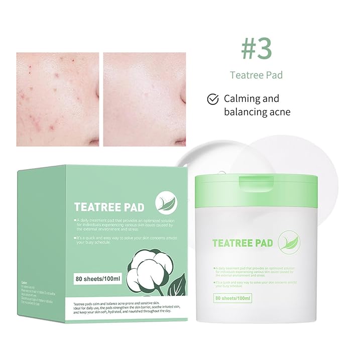 Aislor Facial Toner Pads, 1pc Round Collagen-Infused Ampoule Pad, Deep Moisturizing, Mild & Soft, Universal Skin Type Fit Teatree Pad One Size