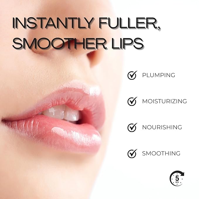 Instant Lip Plumper, Hydrating Lip Serum with Hyaluronic Acid, Guarana & Horse Chestnut Extract, Non-Sticky Moisturizing Lip Plumping Gloss, Anti-Aging Lip Care, 5ml