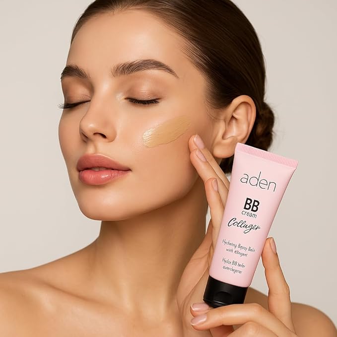 aden BB Cream Tinted Moisturizer with SPF 15–30 ml Hydrating Face Moisturizer with SPF & Collagen - acne BB Cream Foundation & Tinted Sunscreen for face – Natural Coverage Made in Europe 01