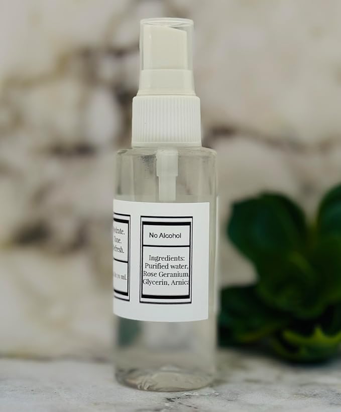 Rosewater and Glycerin Hydrating Face Mist with Arnica Extract, for Face, Hair, Locs