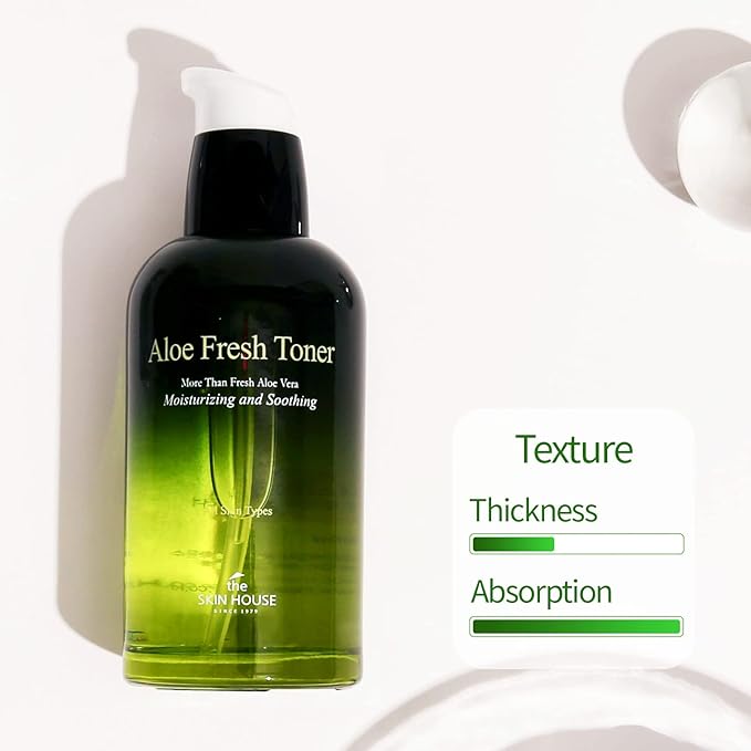 The Skin House Aloe Fresh Toner 130ml (4.4 fl.oz.) Aloe Vra Relaxation Deep Hydration/Paraben Free, Cruelty Free, Korean Skin Care