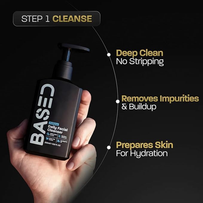 BASED Daily Skincare Duo | Purifying Face Wash + Restoring Moisturizer | Built For All Skin Types | High-Performance Ingredients | Hormone Safe - No Endocrine Disruptors