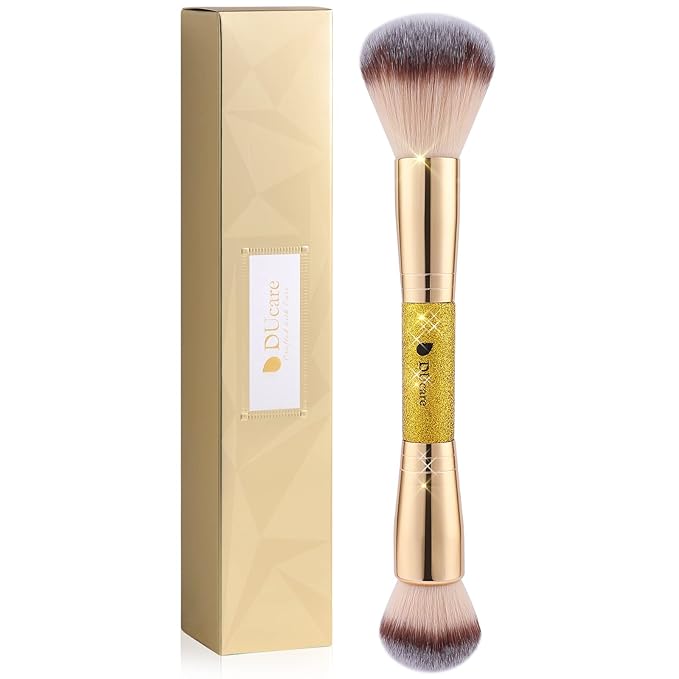 DUcare Dual-Ended Cream + Powder Brush,2-in-1 Foundation Makeup Brush For Creating A Gorgeous, Airbrushed-looking Complexion, Vegan & Cruelty-free