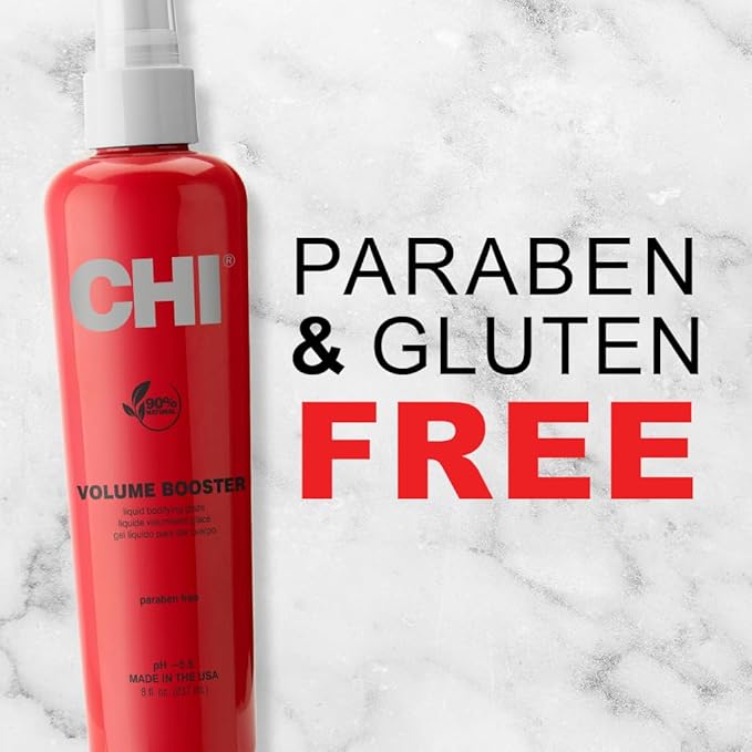 CHI Volume Booster Liquid Bodifying Glaze,Flexible Hold For Volume,Body,& Thicker-Looking Hair,Sulfate & Paraben-Free,8 Oz,(Pack of 2)