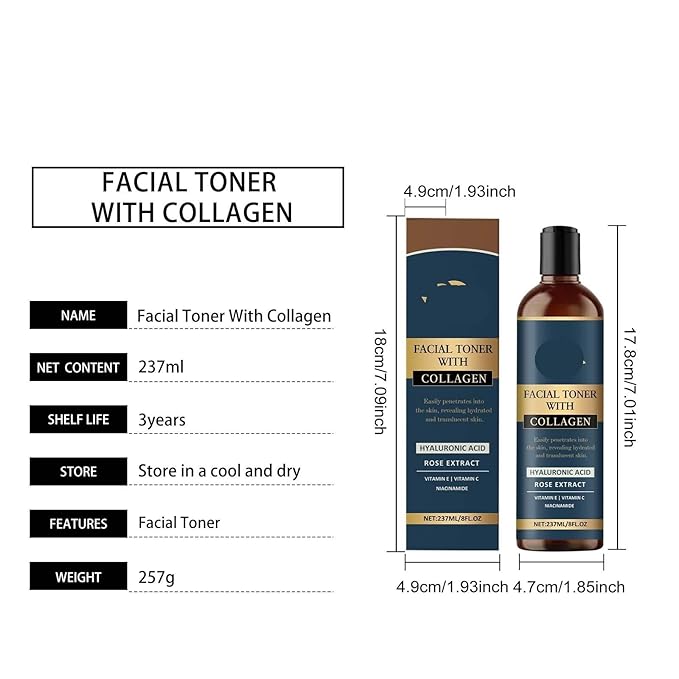 Collagen Facial Toner - Gentle Nourishing & Hydrating Daily Skincare, Designed To Boost Skin Radiance(1PCS)